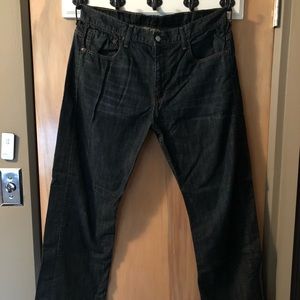 Levi Strauss Black Straight Jeans Sz 34W 30 L